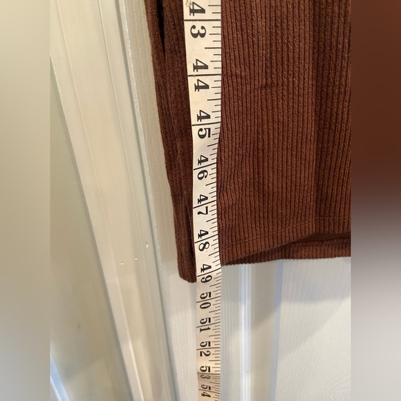 NWT Time & Tru Maternity Size L Brown Ribbed Knit Long Sleeve Maxi Dress - Picture 7 of 12